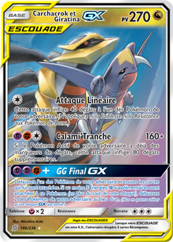Carte Pokémon Pokémon GX Carchacrok Giratina GX 146/236 de la série Harmonie des Esprits
