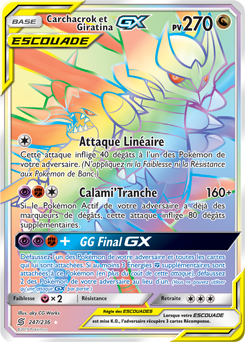 Carte Pokémon Carchacrok Giratina GX 247/236 de la série Harmonie des Esprits en vente au meilleur prix