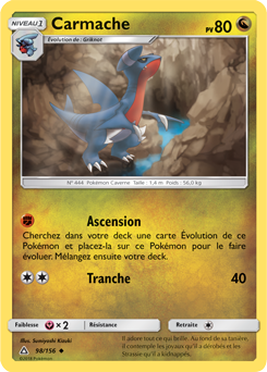 Carte Pokémon Peu commune Carmache 98/156 de la série Ultra Prisme