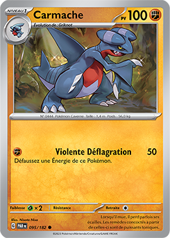 Carte Pokémon Communes Carmache 95/182 de la série Faille Paradoxe