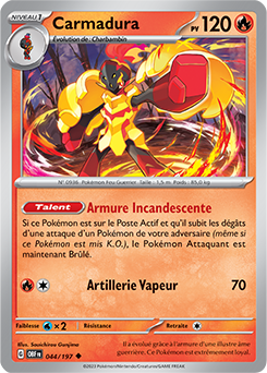 Carte Pokémon Carmadura 44/197 de la série Flammes Obsidiennes en vente au meilleur prix
