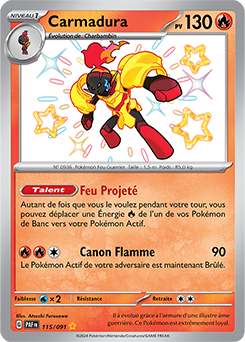 Carte Pokémon Carmadura 115/91 de la série Destinées de Paldea en vente au meilleur prix
