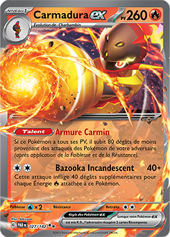 Carte Pokémon Carmadura ex 27/182 de la série Faille Paradoxe en vente au meilleur prix