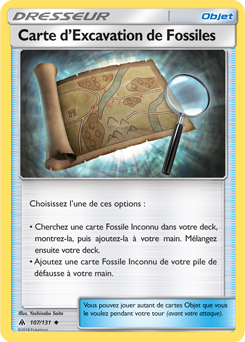 Carte Pokémon Peu commune Carte d'Excavation de Fossiles 107/131 de la série Lumière Interdite