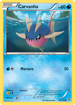 Carte Pokémon Commune Carvanha 32/135 de la série Tempête Plasma