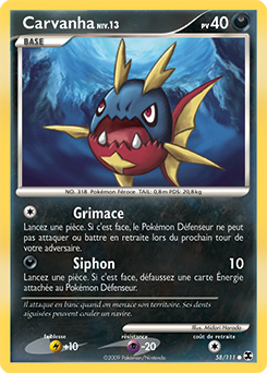 Carte Pokémon Commune Carvanha 58/111 de la série Rivaux Émergents