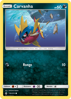 Carte Pokémon Carvanha 110/214 de la série Alliance Infallible en vente au meilleur prix