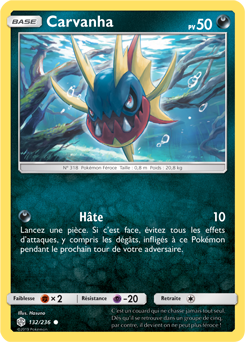 Carte Pokémon Carvanha 132/236 de la série Éclipse Cosmique en vente au meilleur prix