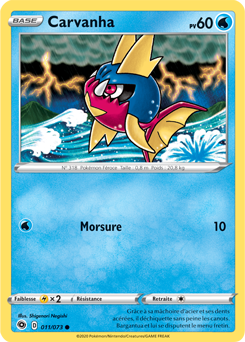 Carte Pokémon Carvanha 011/073 de la série La Voie du Maître en vente au meilleur prix
