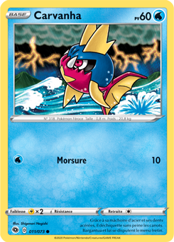 Carte Pokémon Commune Carvanha 011/073 de la série La Voie du Maître