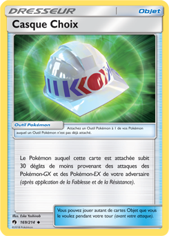 Carte Pokémon Peu commune Casque Choix 169/214 de la série Tonnerre Perdu