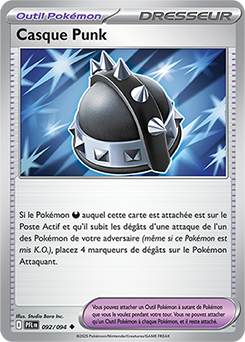 Carte Pokémon Peu commune Casque Punk 92/94 de la série Flammes Fantasmagoriques