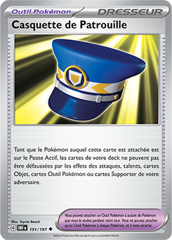 Carte Pokémon Peu commune Casquette de Patrouille 191/197 de la série Flammes Obsidiennes