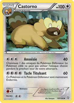 Carte Pokémon Peu commune Castorno 107/124 de la série Dragons Éxaltés