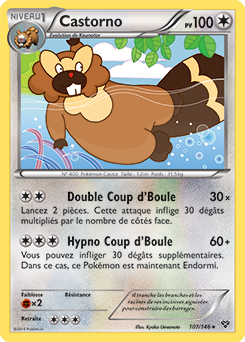 Carte Pokémon Rare Castorno 107/146 de la série X&Y