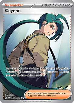 Carte Pokémon Ultra rare Cayenn 241/182 de la série Faille Paradoxe