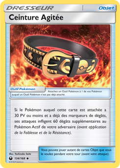 Carte Pokémon Peu commune Ceinture Agitée 134/168 de la série Tempête Céleste