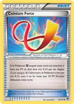 Carte Pokémon Peu commune Ceinture Force 91/111 de la série Poings Furieux
