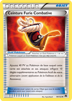 Carte Pokémon Peu commune Ceinture Furie Combative 99/122 de la série Rupture Turbo