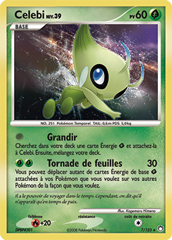 Carte Pokémon Holographique Rare Celebi 7/123 de la série Trésors Mystérieux