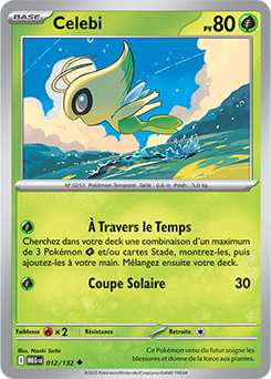 Carte Pokémon Peu commune Celebi 12/132 de la série Méga-Évolution