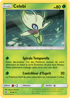 Carte Pokémon Celebi 4/236 de la série Harmonie des Esprits en vente au meilleur prix