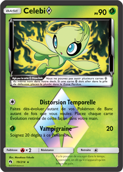 Carte Pokémon Prisme Étoile Celebi 19/214 de la série Tonnerre Perdu