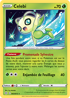 Carte Pokémon Celebi 003/072 de la série Destinées Radieuses en vente au meilleur prix