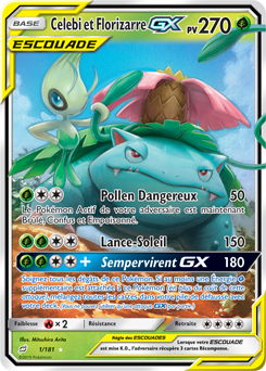 Carte Pokémon Celebi Florizarre GX 1/181 de la série Duo de Choc en vente au meilleur prix