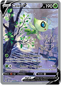 Carte Pokémon Celebi V 245/264 de la série Poing de Fusion en vente au meilleur prix