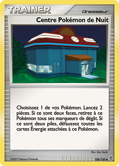Carte Pokémon Peu commune Centre Pokémon de Nuit 108/130 de la série Diamant & Perle