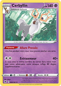 Carte Pokémon Holographique rare Cerbyllin 069/189 de la série Astres Radieux