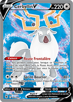 Carte Pokémon Full Art V Cerbyllin V 180/189 de la série Astres Radieux
