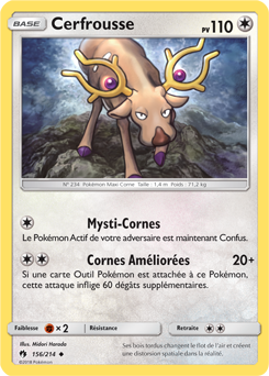 Carte Pokémon Cerfrousse 156/214 de la série Tonnerre Perdu en vente au meilleur prix