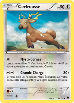 Carte Pokémon Peu commune Cerfrousse 91/122 de la série Rupture Turbo