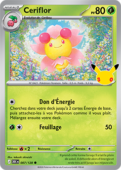 Carte Pokémon Communes Ceriflor 007/128 de la série 30e Anniversaire
