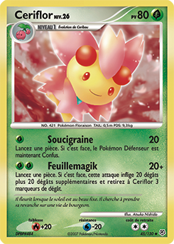 Carte Pokémon Peu commune Ceriflor 45/130 de la série Diamant & Perle