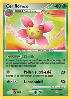Carte Pokémon Rare Ceriflor 14/100 de la série Tempête