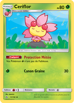 Carte Pokémon Peu commune Ceriflor 11/156 de la série Ultra Prisme