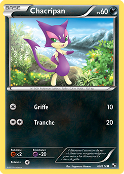 Carte Pokémon Commune Chacripan 66/114 de la série Noir & Blanc