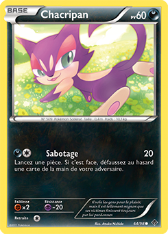 Carte Pokémon Chacripan 64/98 de la série Pouvoirs Émergents en vente au meilleur prix