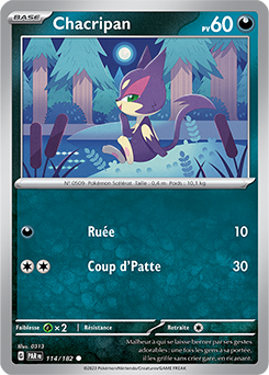 Carte Pokémon Communes Chacripan 114/182 de la série Faille Paradoxe