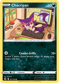 Carte Pokémon Chacripan 077/159 de la série Zénith Suprême en vente au meilleur prix