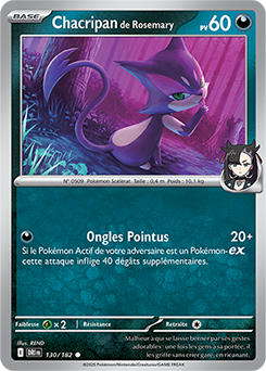 Carte Pokémon Communes Chacripan de Rosemary 130/182 de la série Rivalités Destinées