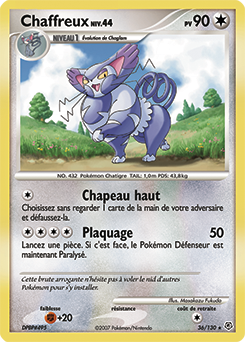 Carte Pokémon Rare Chaffreux 36/130 de la série Diamant & Perle