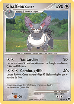 Carte Pokémon Peu commune Chaffreux 50/106 de la série Duels au Sommet