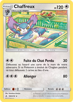 Carte Pokémon Chaffreux 160/214 de la série Alliance Infallible en vente au meilleur prix