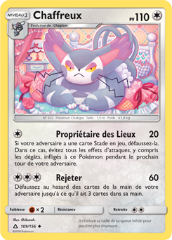 Carte Pokémon Chaffreux 109/156 de la série Ultra Prisme en vente au meilleur prix