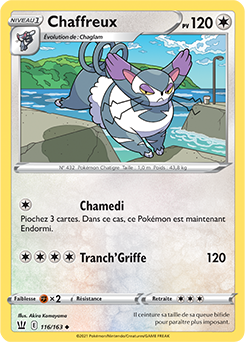 Carte Pokémon Chaffreux 116/163 de la série Styles de Combat en vente au meilleur prix