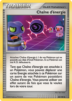 Carte Pokémon Peu commune Chaîne d'énergie 83/100 de la série Tempête
